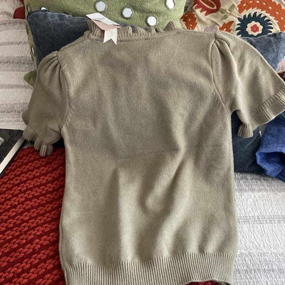 Philosophy NWT Sage Green Ruffled Sweater. Beautiful! XS - Picture 3 of 5